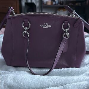 Coach Purple Crossbody Bag with Leather Finish
